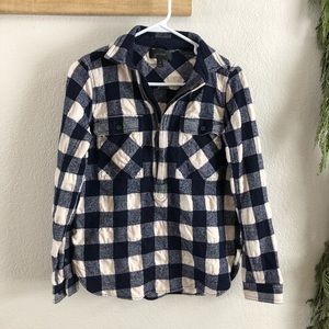 J. Crew Buffalo Check Wool Half Zip Pullover